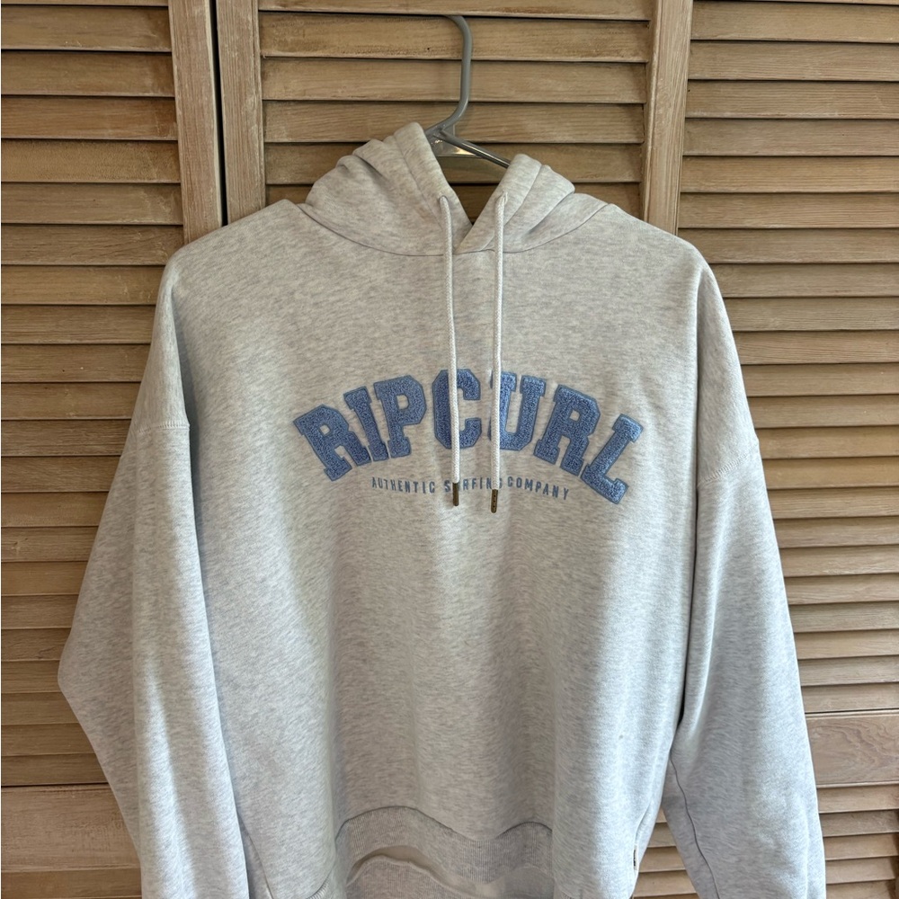 Rip Curl oversized Women's White varsity Hoodie with Blue Logo